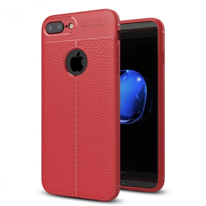 MARSİLYAN™- Apple İphone 7 Plus Kılıf Auto Focus Kapak - Kırmızı