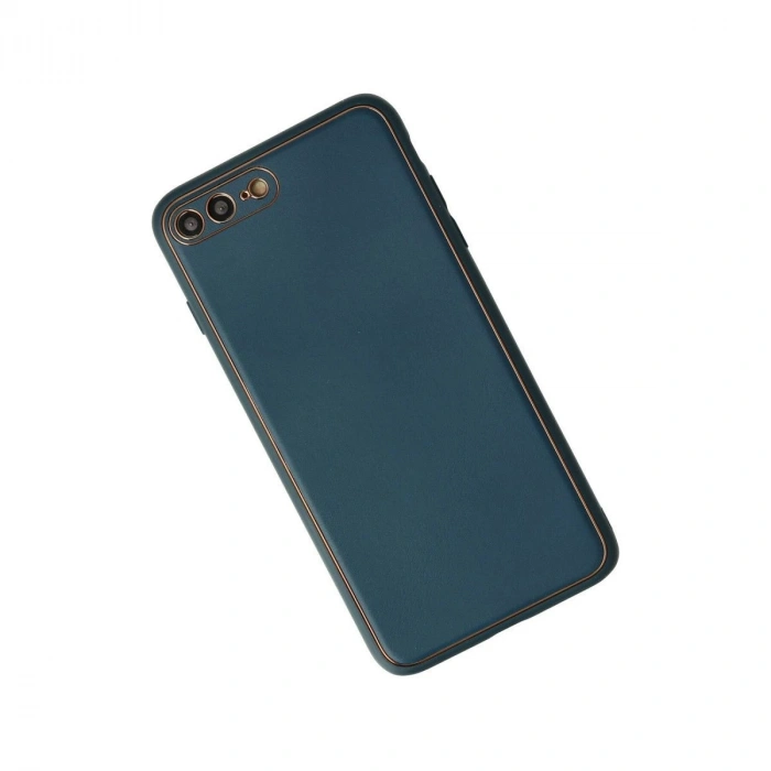 MARSİLYAN™- Apple İphone 7 Plus Kılıf Coco Deri Silikon Kapak - Mavi