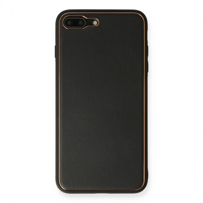 MARSİLYAN™- Apple İphone 7 Plus Kılıf Coco Deri Silikon Kapak - Siyah