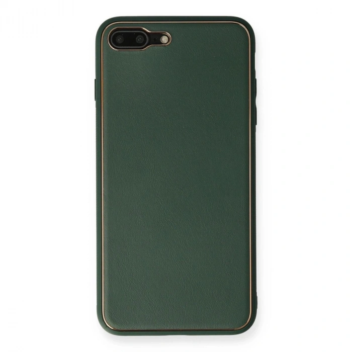 MARSİLYAN™- Apple İphone 7 Plus Kılıf Coco Deri Silikon Kapak - Yeşil