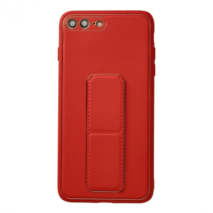 MARSİLYAN™- Apple İphone 7 Plus Kılıf Coco Deri Standlı Kapak - Kırmızı
