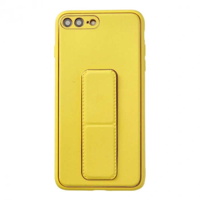 MARSİLYAN™- Apple İphone 7 Plus Kılıf Coco Deri Standlı Kapak - Sarı