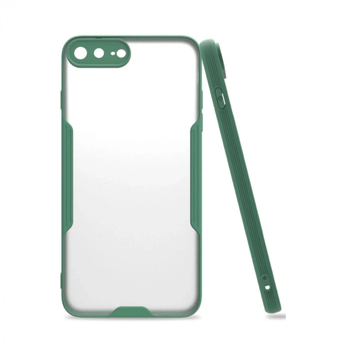 MARSİLYAN™- Apple İphone 7 Plus Kılıf Platin Silikon - Yeşil