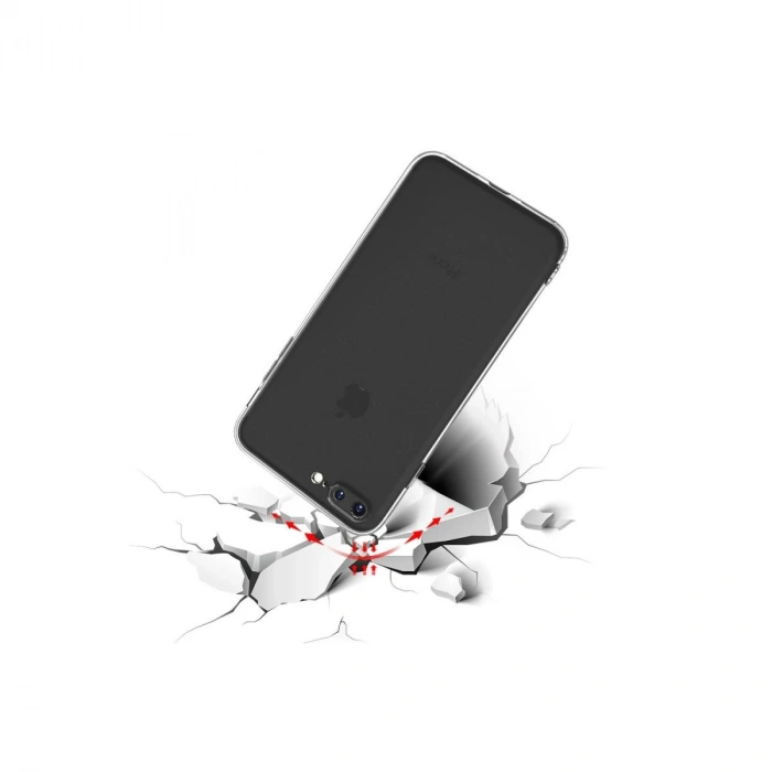 MARSİLYAN™- Apple İphone 8 Plus Kılıf Deluxe 2mm Şeffaf Silikon