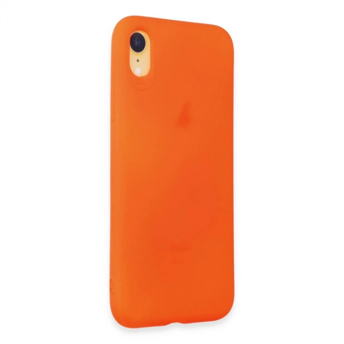 MARSİLYAN™- Apple İphone Xr Kılıf First Silikon - Parlak Turuncu