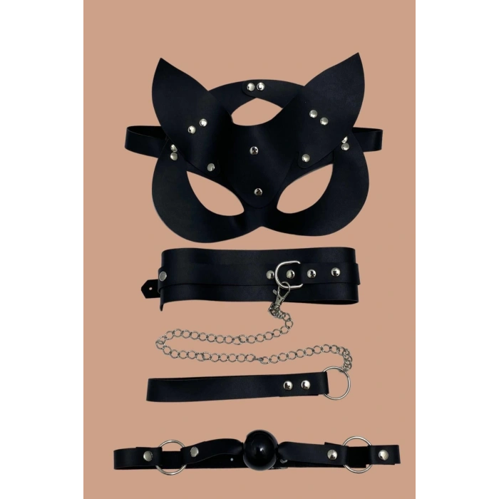 MARSiLYAN- Arias Closet Siyah Maske Ağız Topu 2li Set