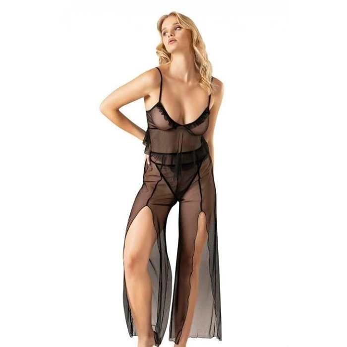 MARSiLYAN-  Askılı Yırtmaçlı File Takım