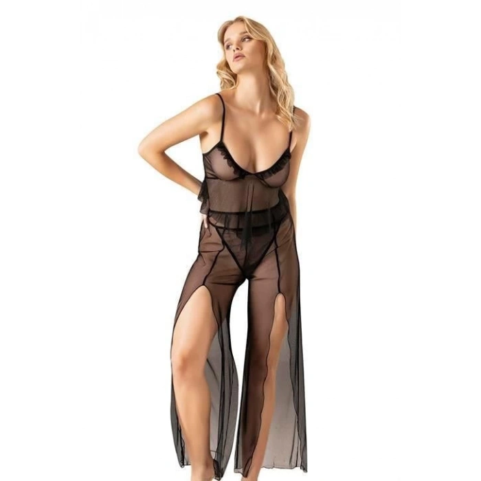 MARSiLYAN-  Askılı Yırtmaçlı File Takım