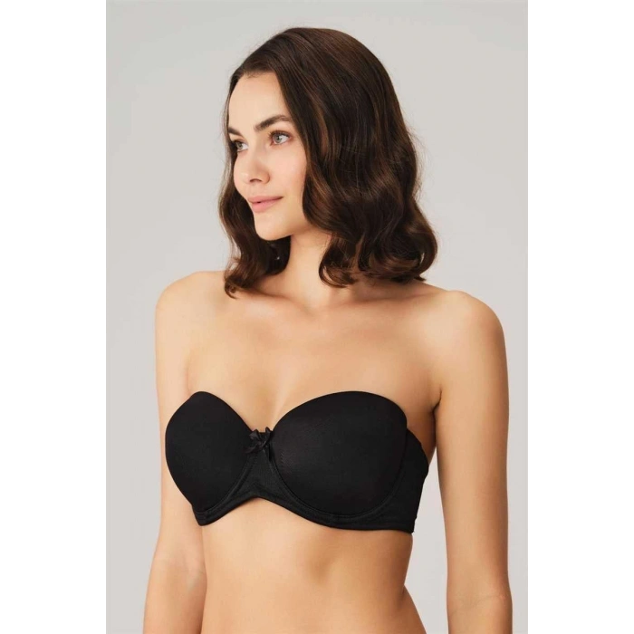 MARSiLYAN- Balenli Desteksiz Dolgusuz Straplez T-shirt Sütyeni