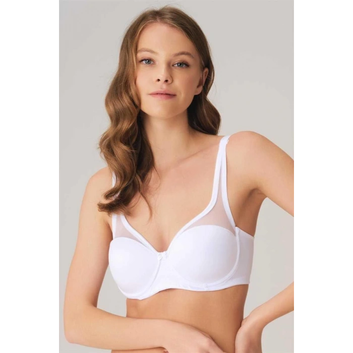 MARSiLYAN-  Balenli Desteksiz Dolgusuz Toparlayıcı Yumuşak Süngerli Günlük Klasik Küçültücü Sütyen