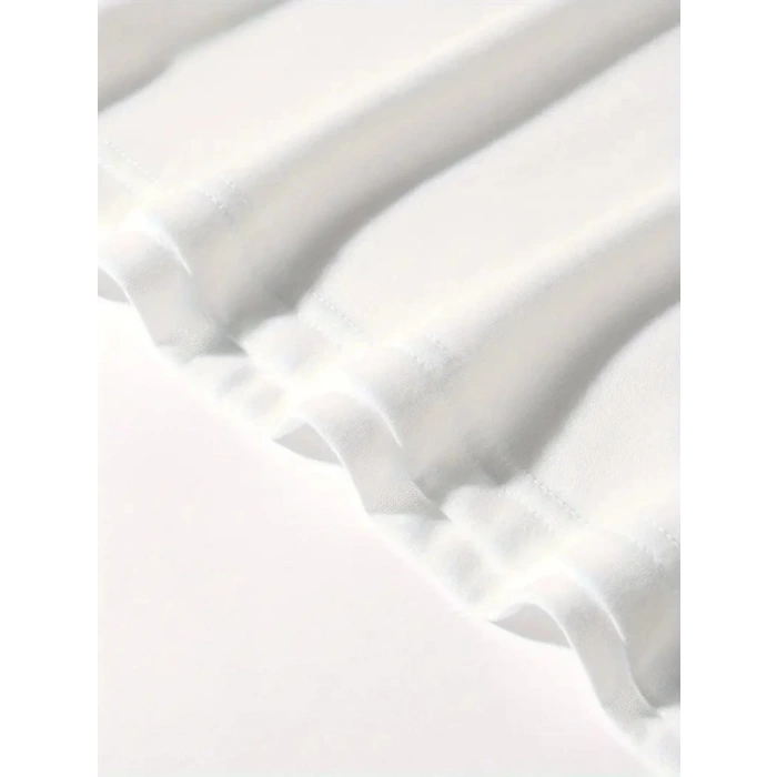 MARSiLYAN- Baskılı Oversize Bisiklet Yaka T-shirt - Beyaz