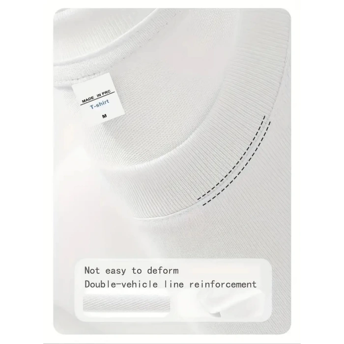 MARSiLYAN- Baskılı Oversize Bisiklet Yaka T-shirt - Beyaz