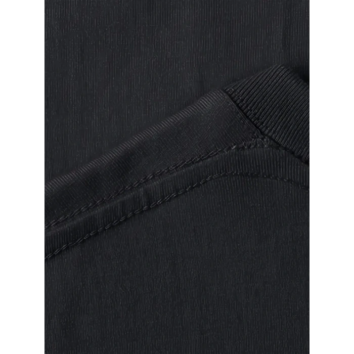 MARSiLYAN- Baskılı Oversize Bisiklet Yaka T-shirt - Siyah