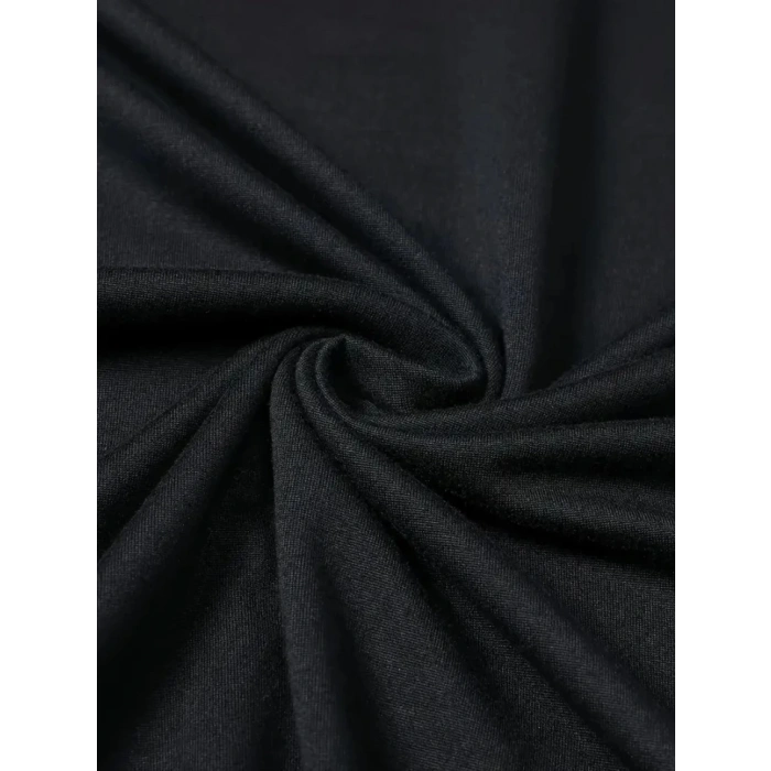 MARSiLYAN- Baskılı Oversize Bisiklet Yaka T-shirt - Siyah