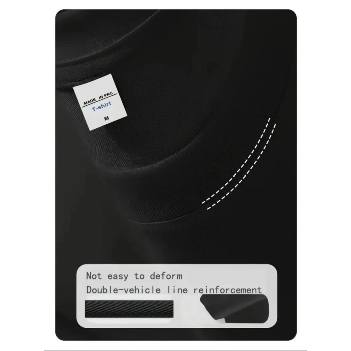 MARSiLYAN- Baskılı Oversize Bisiklet Yaka T-shirt - Siyah