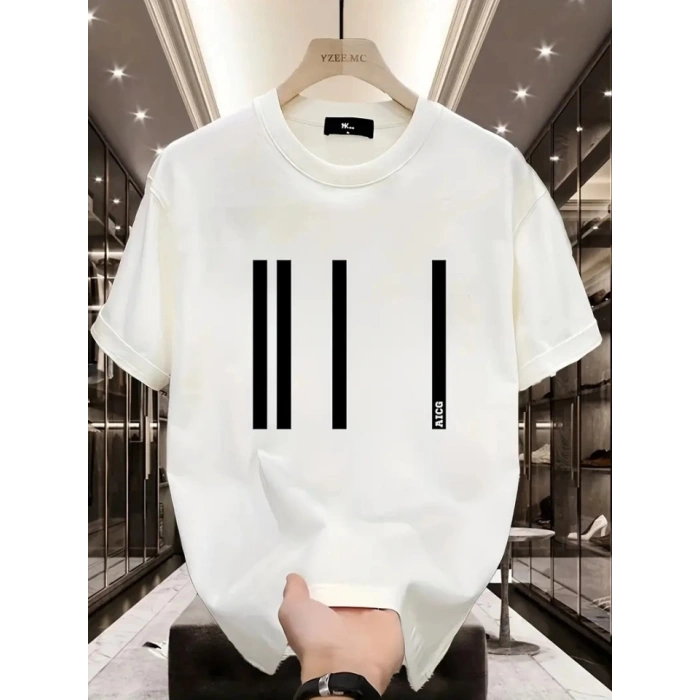 MARSiLYAN- Baskılı Oversize Bisiklet Yaka Tshirt