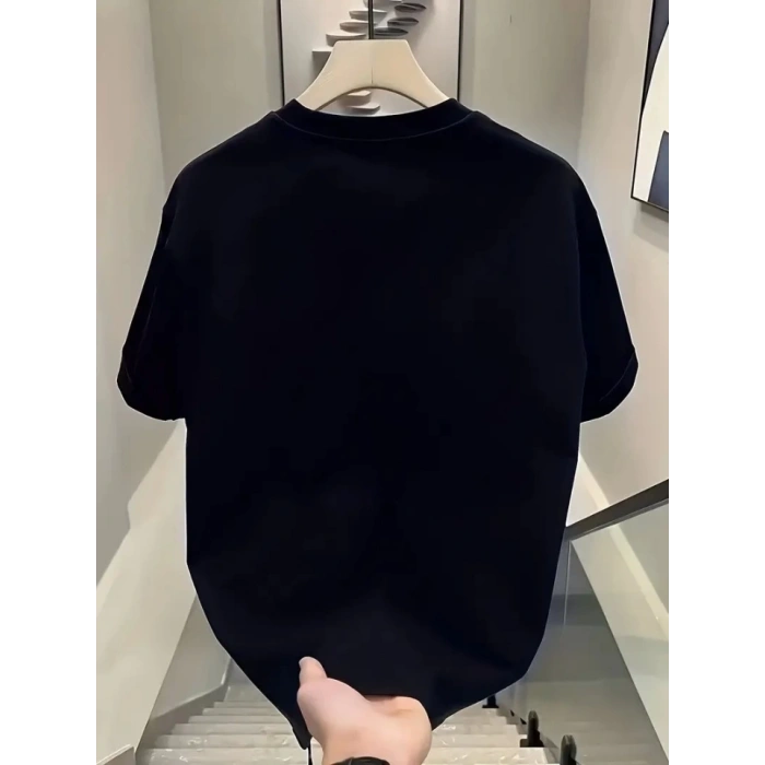 MARSiLYAN- Baskılı Oversize Bisiklet Yaka Tshirt