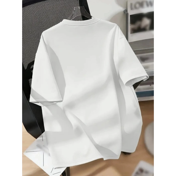 MARSiLYAN- Baskılı Oversize Bisiklet Yaka Tshirt