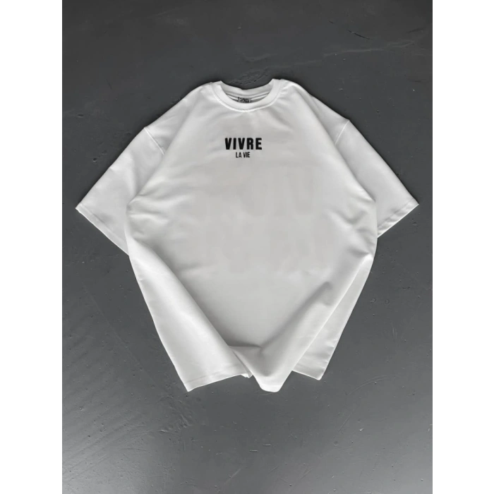 MARSiLYAN- Baskılı Oversize Bisiklet Yaka Tshirt