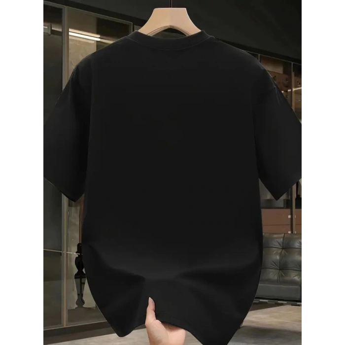 MARSiLYAN- Baskılı Oversize Bisiklet Yaka Tshirt