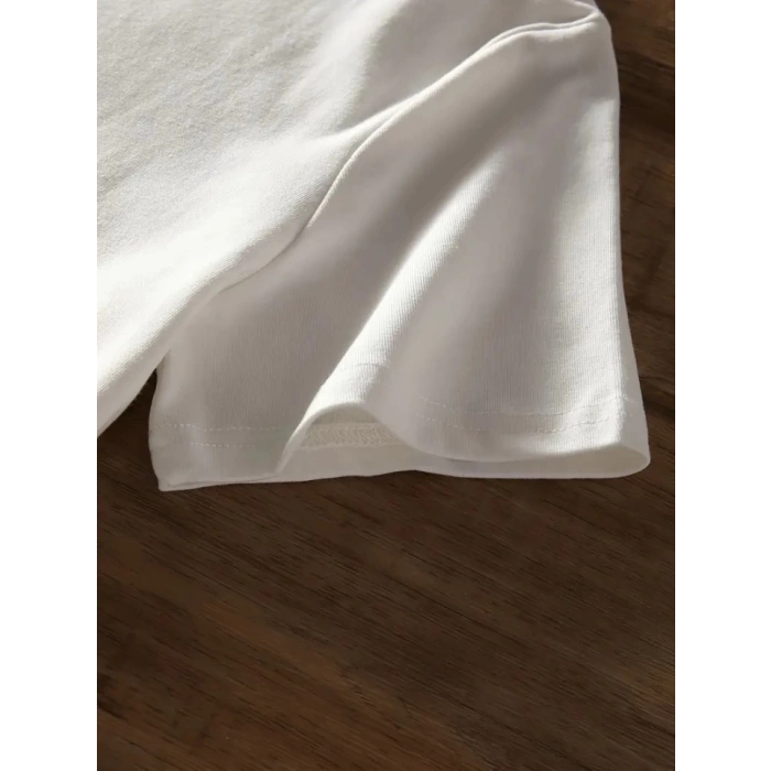 MARSiLYAN- Baskılı Oversize Bisiklet Yaka Tshirt