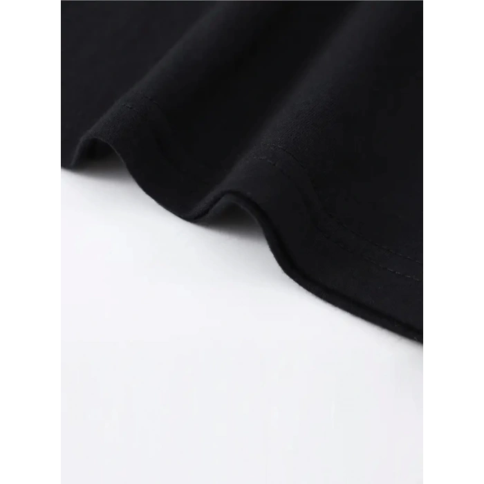 MARSiLYAN- Baskılı Oversize Bisiklet Yaka Tshirt