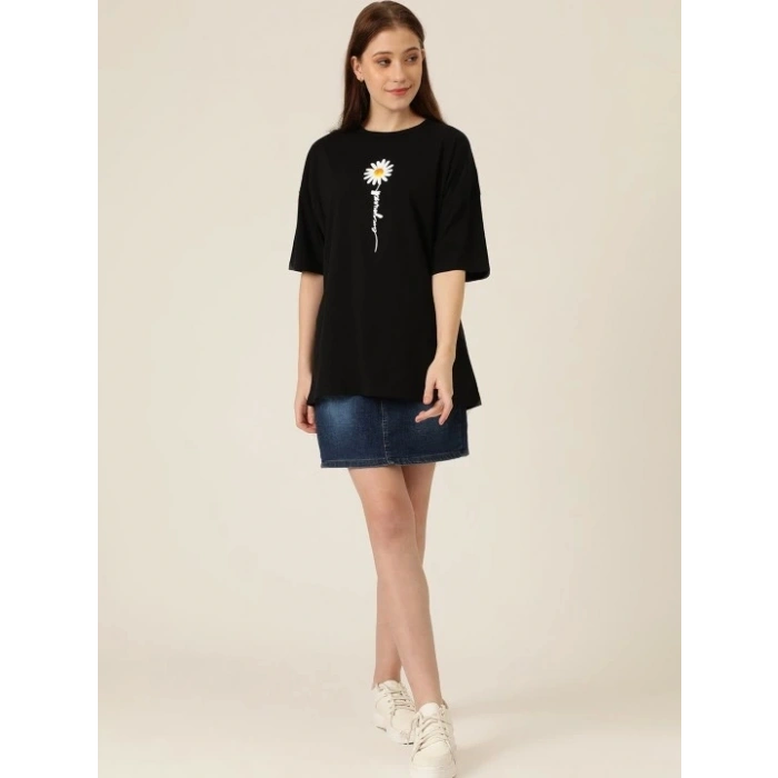 MARSiLYAN- Baskılı T-shirt - Siyah