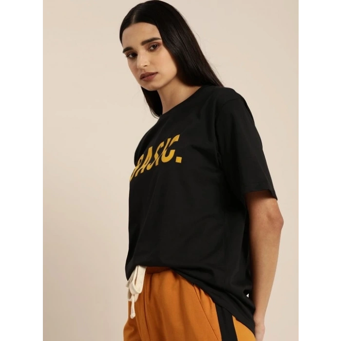 MARSiLYAN- Baskılı T-shirt - Siyah
