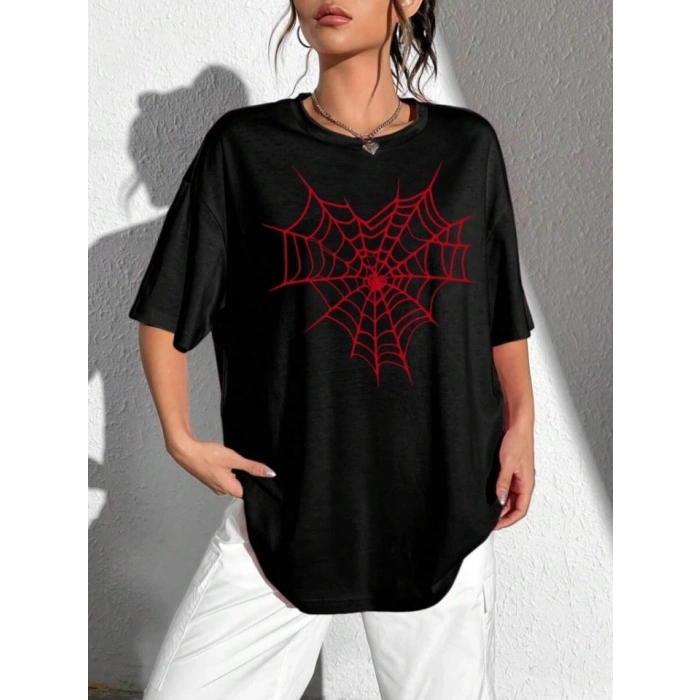 MARSiLYAN- Baskılı T-shirt - Siyah