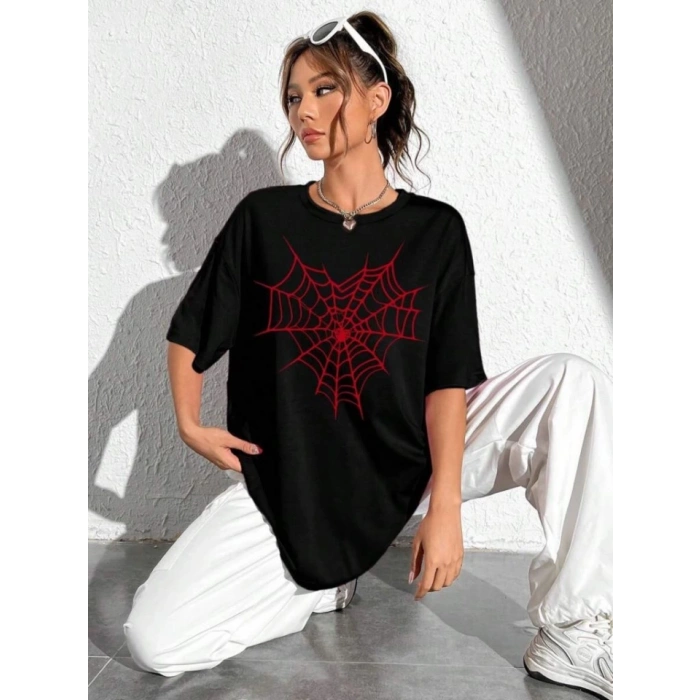 MARSiLYAN- Baskılı T-shirt - Siyah