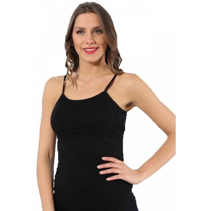 MİRAY- Bayan İp Askılı Atlet Siyah