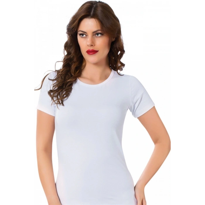 MİRAY- Bayan Kısa Kol Body Beyaz