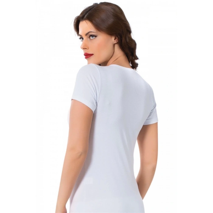 MARSiLYAN- Bayan Kısa Kol Body Beyaz