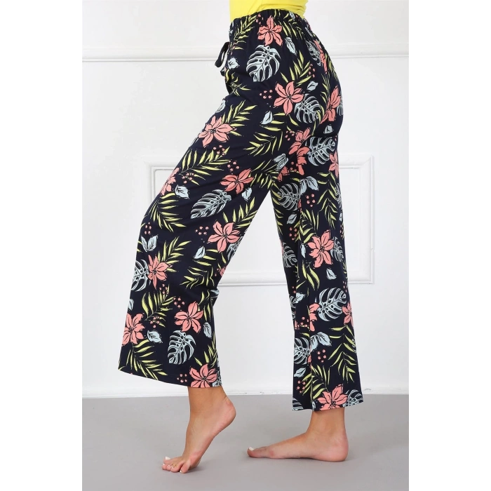 MARSiLYAN- Bayan Penye Bol Paça Pantolon Lacivert