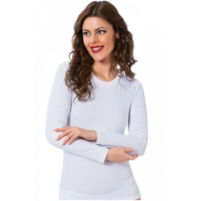 MİRAY- Bayan Uzun Kol Body Beyaz