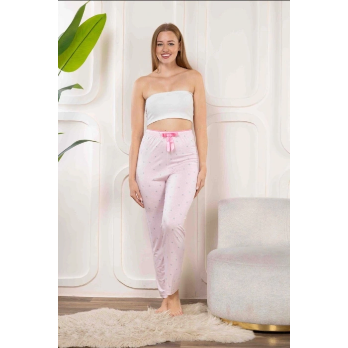 MARSiLYAN- Beli Fiyonklu Rahat Kesim Pamuklu Tek Alt Pijama KADIN BYATİ008