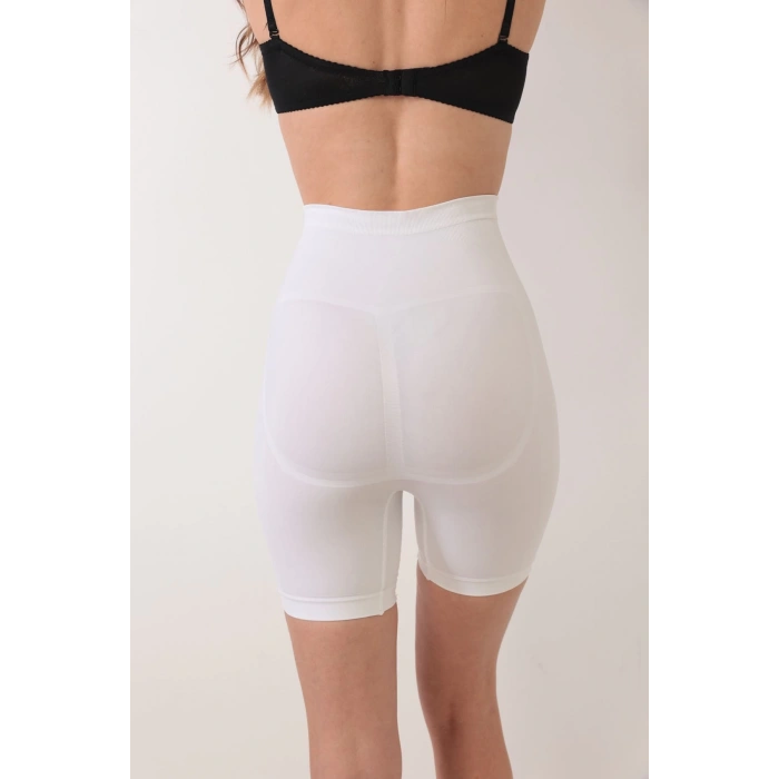 MARSİLYAN- Beyaz Kadın Kalça Kaldırıcı Dikişsiz Korse - 760