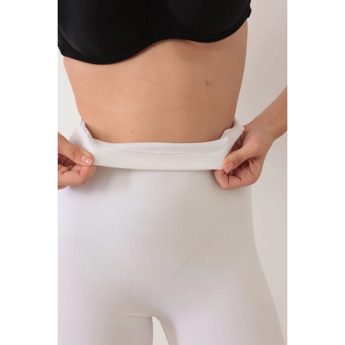 MARSİLYAN- Beyaz Kadın Kalça Kaldırıcı Dikişsiz Korse - 760