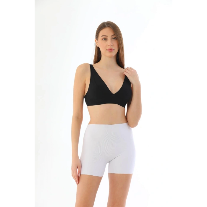 MARSiLYAN-  Beyaz MI 2703 Lazer Kesim İz Yapmaz Hayalet Boxer