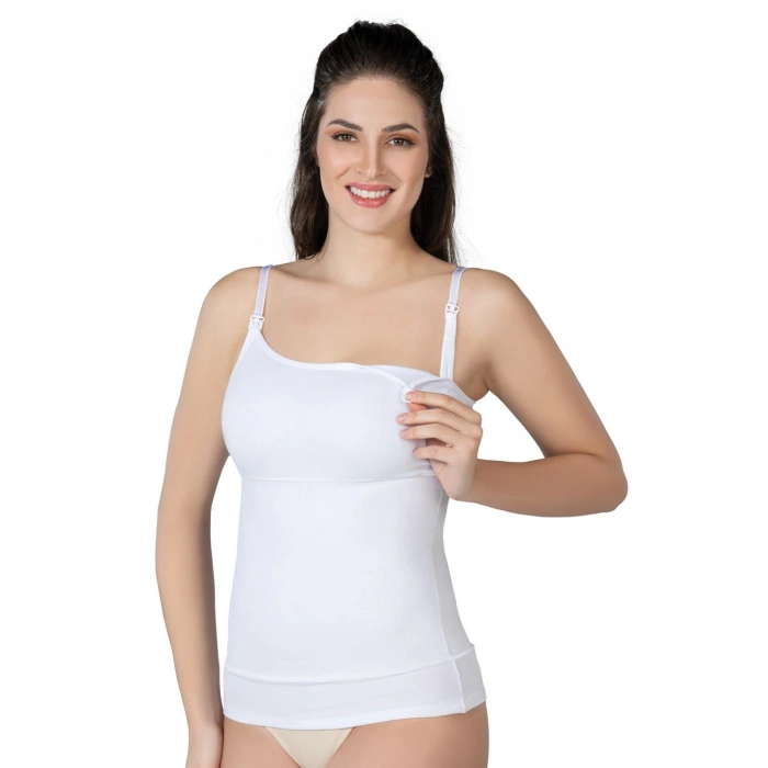 MARSiLYAN-  Beyaz MI Emay 1402 Modal Cotton Emzirme Atlet Korse