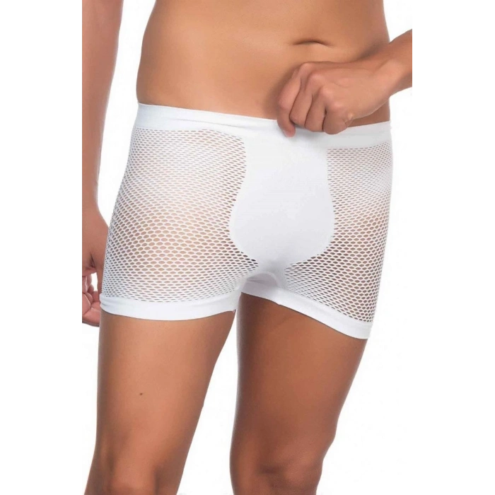 MARSiLYAN-  Beyaz MI Emay 2106 Fileli Soft Erkek Boxer