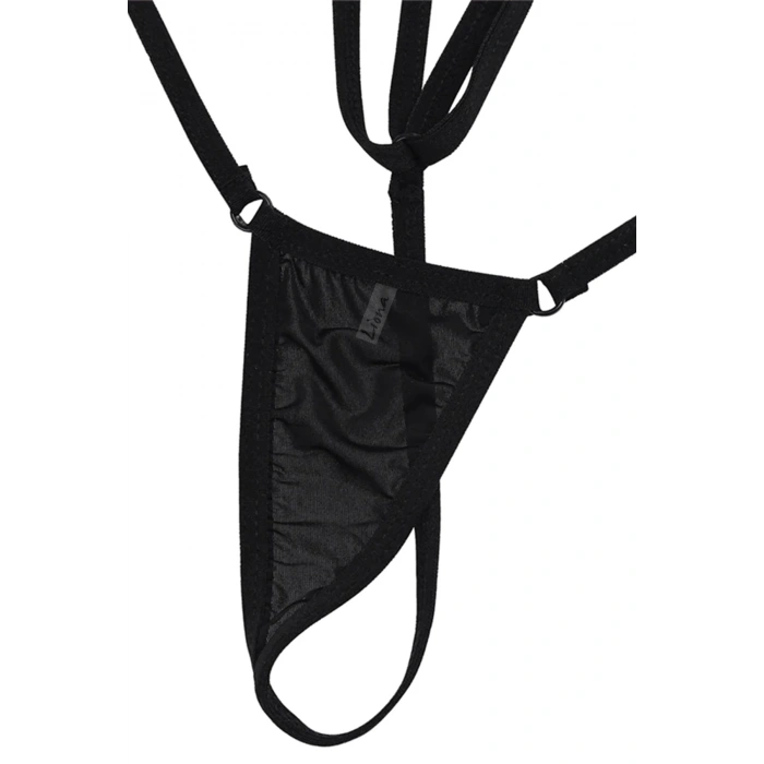 MARSİLYAN-- Büyük Beden Fantazi İç Giyim Siyah Fantezi String