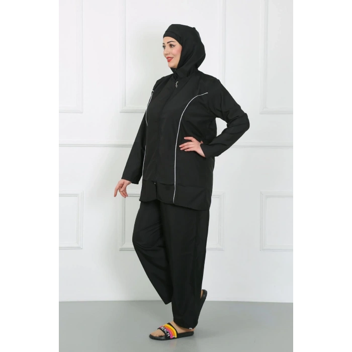 MARSiLYAN- Büyük Beden Tesettür Büyük Mayo Siyah