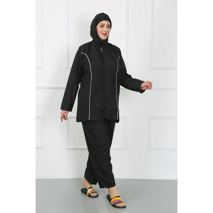 MARSiLYAN- Büyük Beden Tesettür Büyük Mayo Siyah