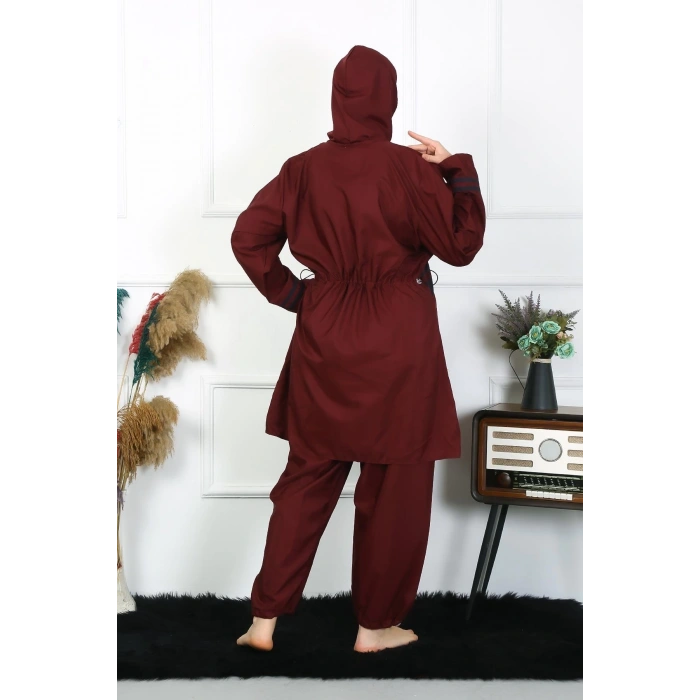 MARSiLYAN- Büyük Beden Tesettür Mayo 7XL-8XL-9XL-10XL Bordo