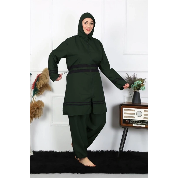 MARSiLYAN- Büyük Beden Tesettür Mayo Haki