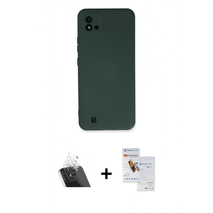 MARSİLYAN™- C11 2021 Kılıf Ahenk Serisi - Siyah Seramik Nano Ekran Koruyucu + Kamera Lens Koruma Cam - SF