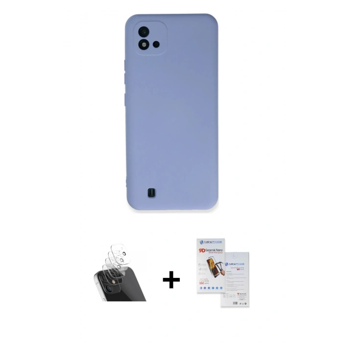 MARSİLYAN™- C11 2021 Kılıf Ahenk Serisi - Siyah Seramik Nano Ekran Koruyucu + Kamera Lens Koruma Cam - SF