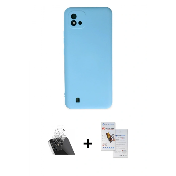 MARSİLYAN™- C11 2021 Kılıf Ahenk Serisi - Siyah Seramik Nano Ekran Koruyucu + Kamera Lens Koruma Cam - SF
