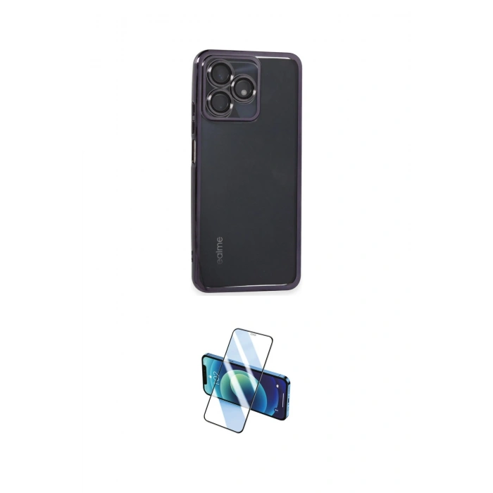 MARSİLYAN™- C53 Kılıf Vadi Minimal - Siyah 3D Antistatik Cam Ekran Koruyucu